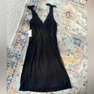 NWT Ali & Jay Fly Baby midi Sleeveless shoulder tie black dress Women’s sz XS